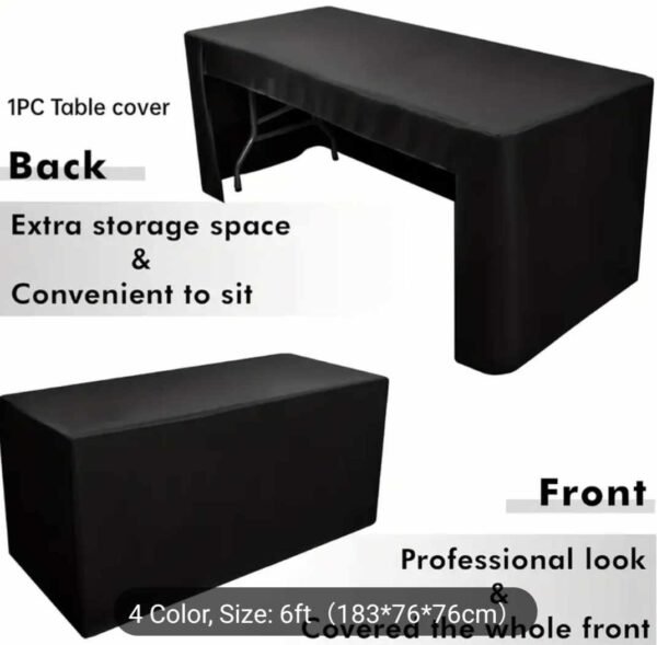 Luxary Table Cloth for 6ft Standard Table Black - Image 3