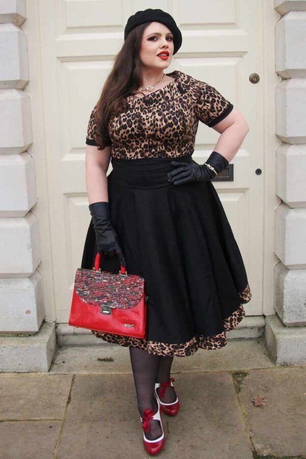 Darlene Swing Dress in Leopard Print - Image 3