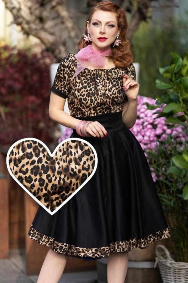 Darlene Swing Dress in Leopard Print - Image 4