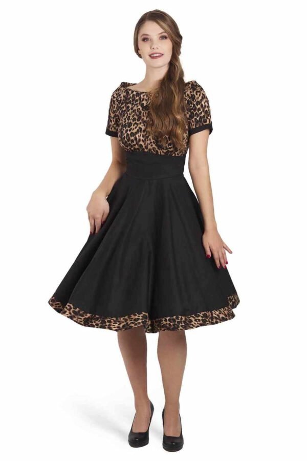 Darlene Swing Dress in Leopard Print - Image 2