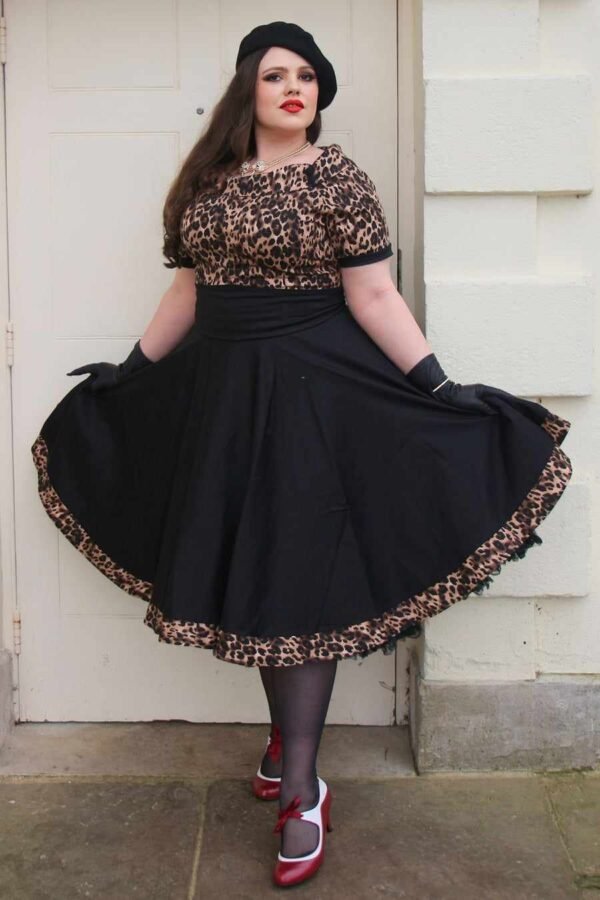 Darlene Swing Dress in Leopard Print