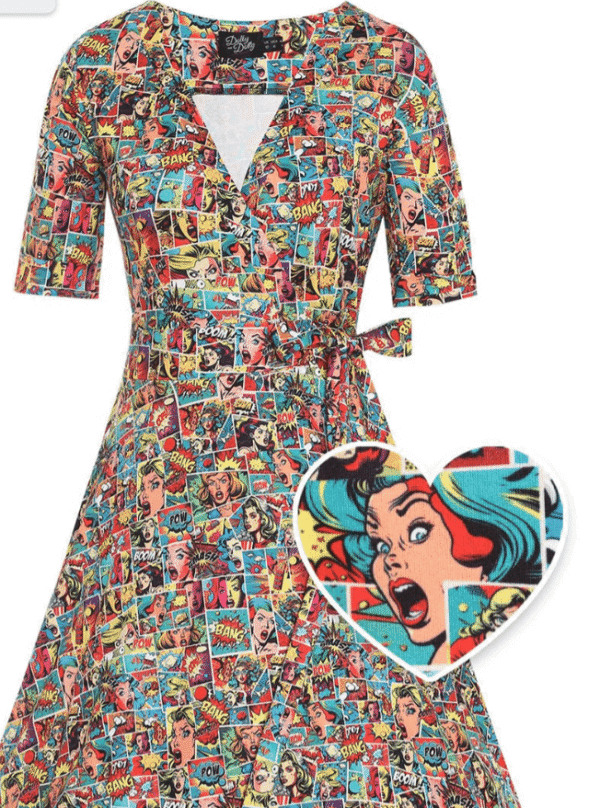 Matilda Comic Wrap Dress - Image 2