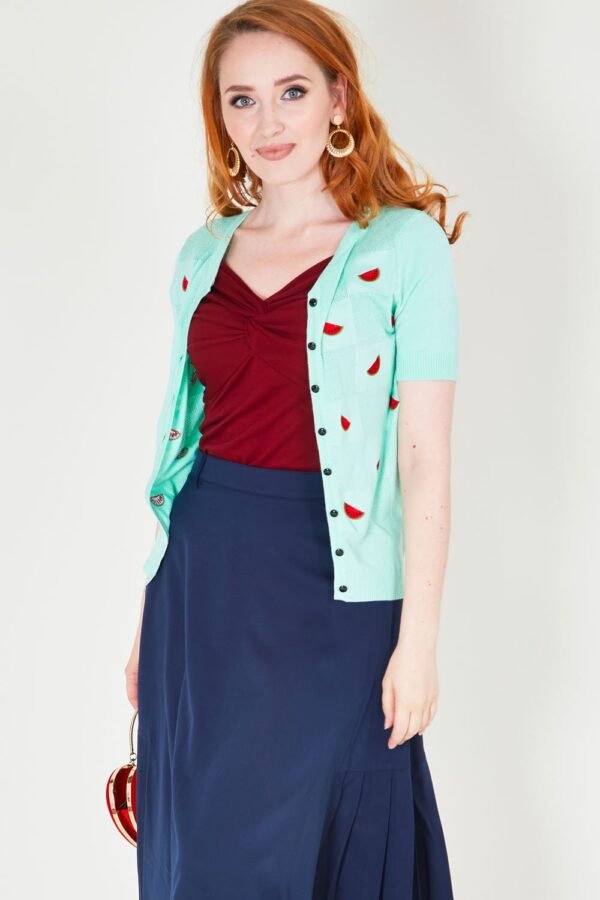 Elaina Watermelon Mint Cardigan - Image 4