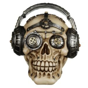 Fantasy Steampunk Skull Ornament - Headphones